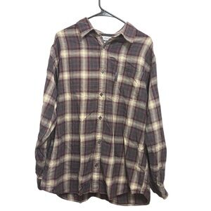 Red and Cream Casual Button Down Shirt with Classic Plaid